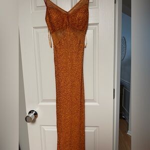 Scala Radiant Orange Backless Dress